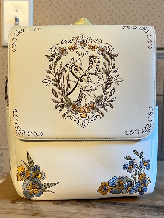 Disney Handbags - Disney Beauty and the Beast Belle and Philippe Floral Mink Backpack